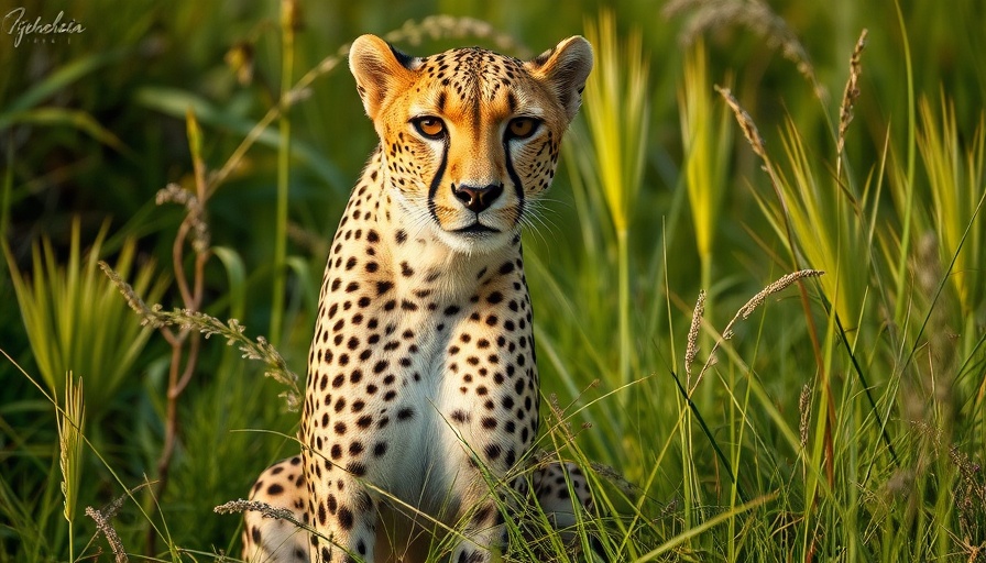 Cheetah in tall grass displaying wildlife interaction in conservation.