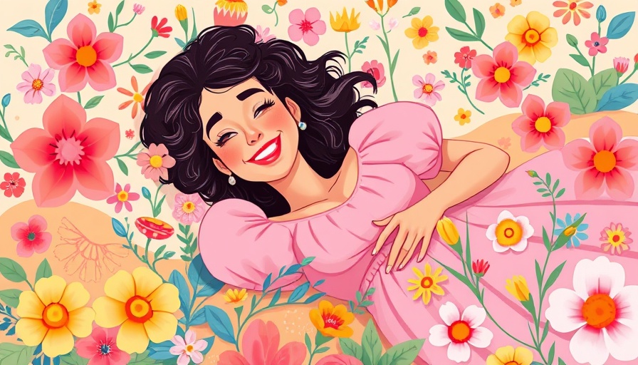Illustration of mindfulness with woman surrounded by flowers