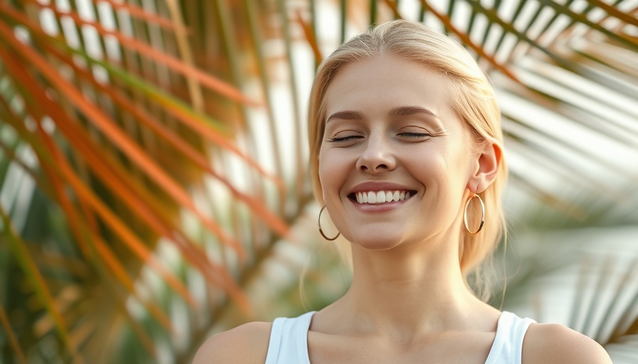 Mindfulness meditation visual with smiling woman, Managing Pain Through Mindfulness.