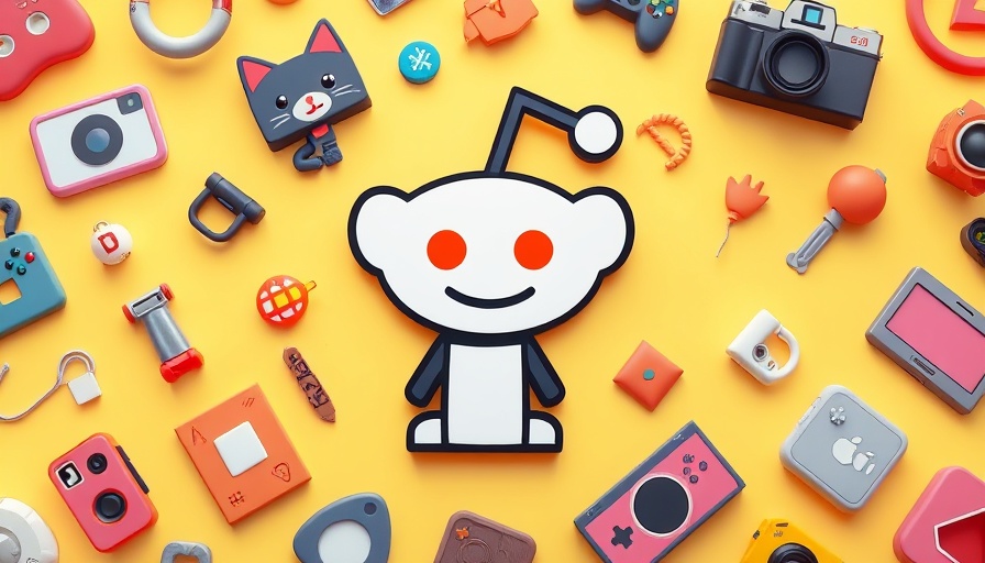 Vibrant Reddit 3D icons and logo on a light background.