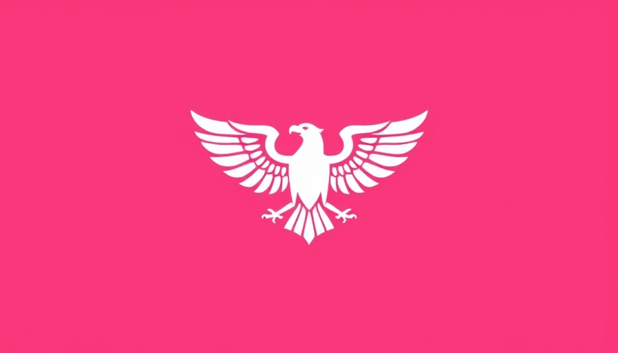 Minimalistic eagle emblem on bold pink background, symbolizes lack of empathy.