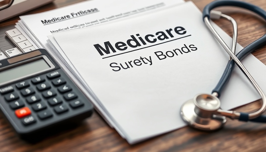 Medicare surety bonds concept with documents and stethoscope.