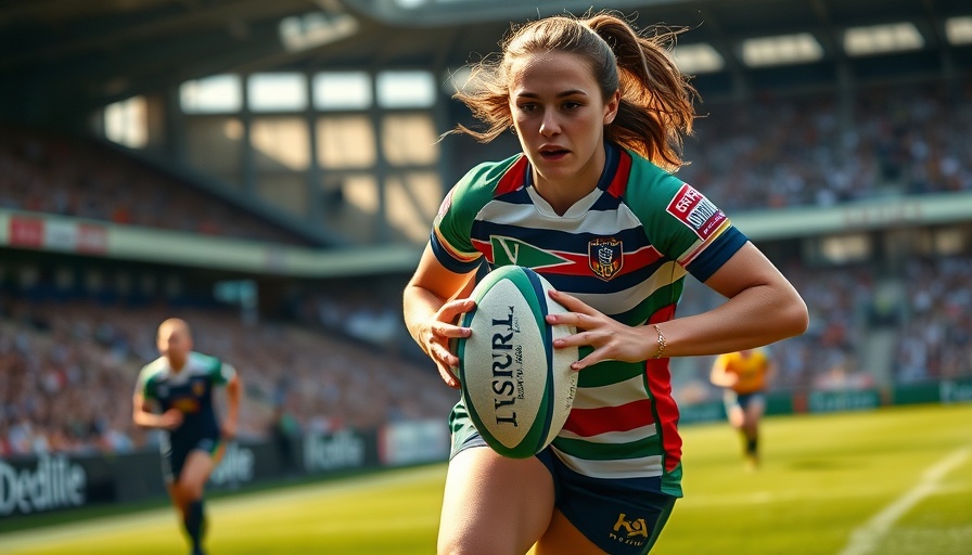Player in Springbok Women's Sevens Tournament Poland on the field.