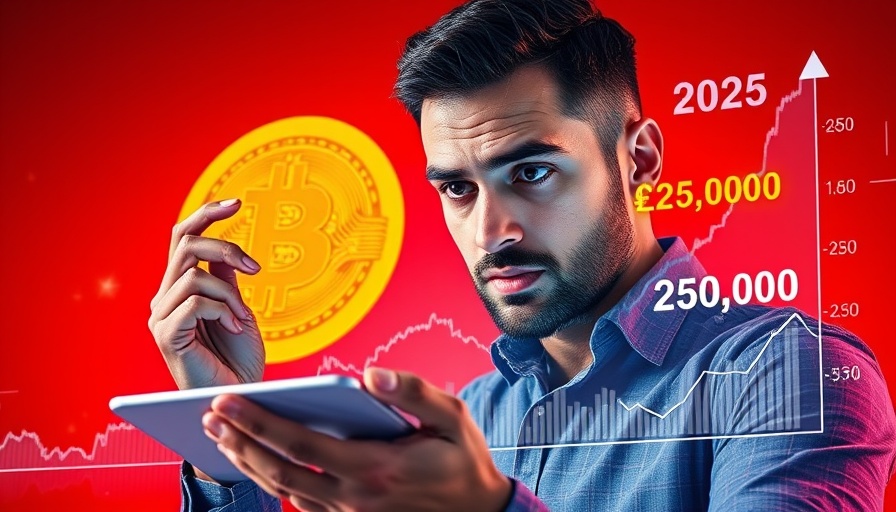 Bitcoin Price Prediction 2025 with graph and logo.