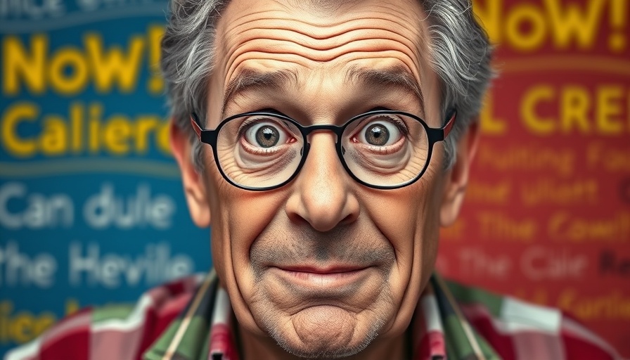 Kurt Schoonraad Funny Side Up, comedian poster, humorous expression