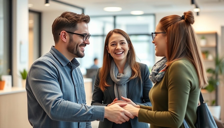 Enhanced Customer Experience: Friendly service representative in modern office.