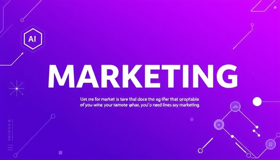 AI in digital marketing concept with abstract graphics and text.