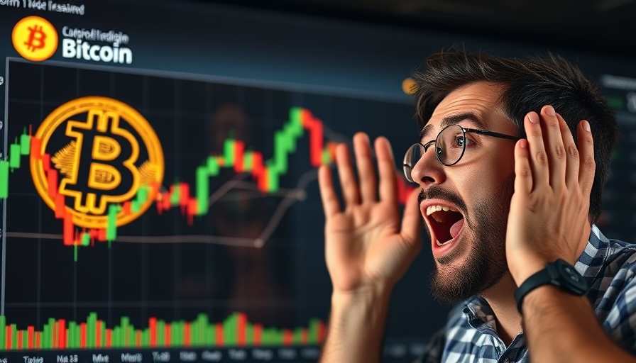 Excited person with Bitcoin chart indicating breakout potential
