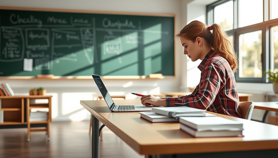 Content curation in education concept with a modern workspace and resources.