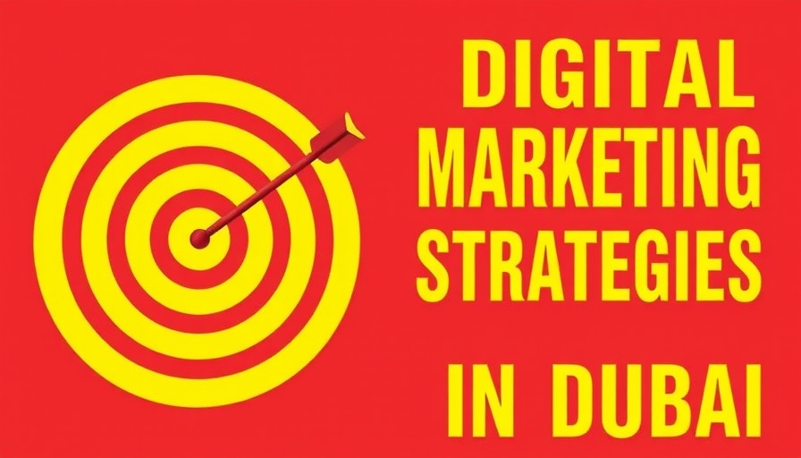 Digital marketing strategies in Dubai graphic with target and arrow