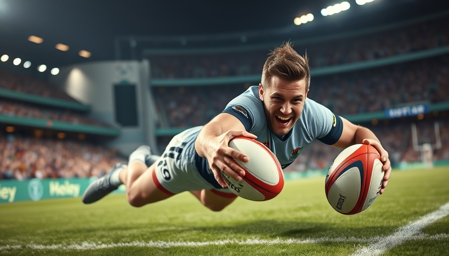 Cheslin Kolbe scores dynamic try at rugby match.