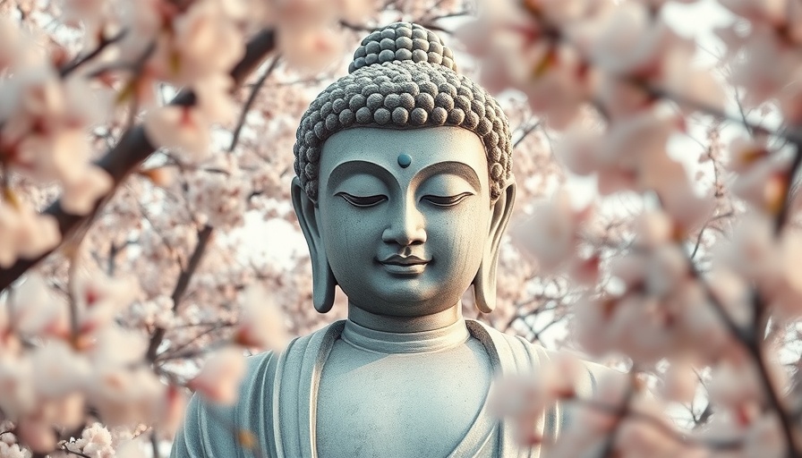 Understanding Buddhism through a serene Buddha statue with blossoms.