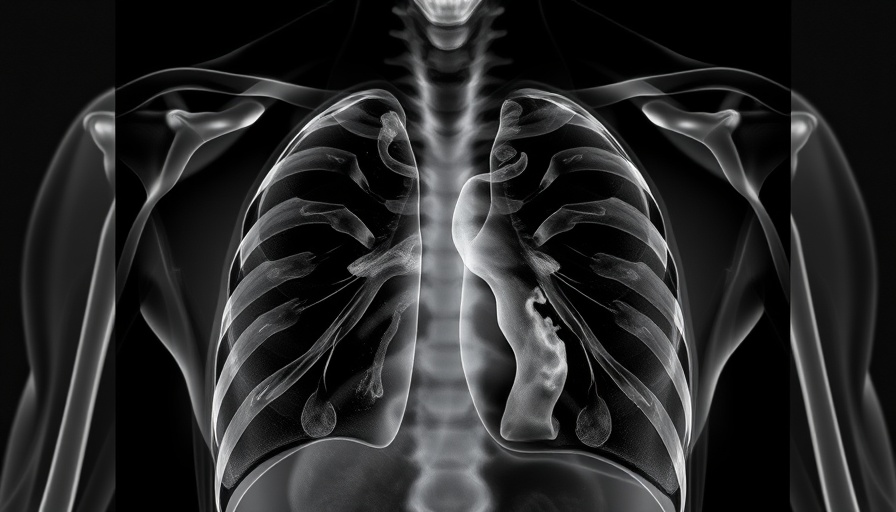 Grayscale chest X-ray showing detailed lung examination.