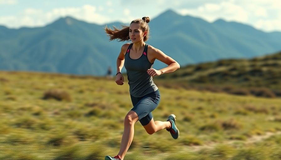 Female runner showing how to pace yourself when running in scenic field.