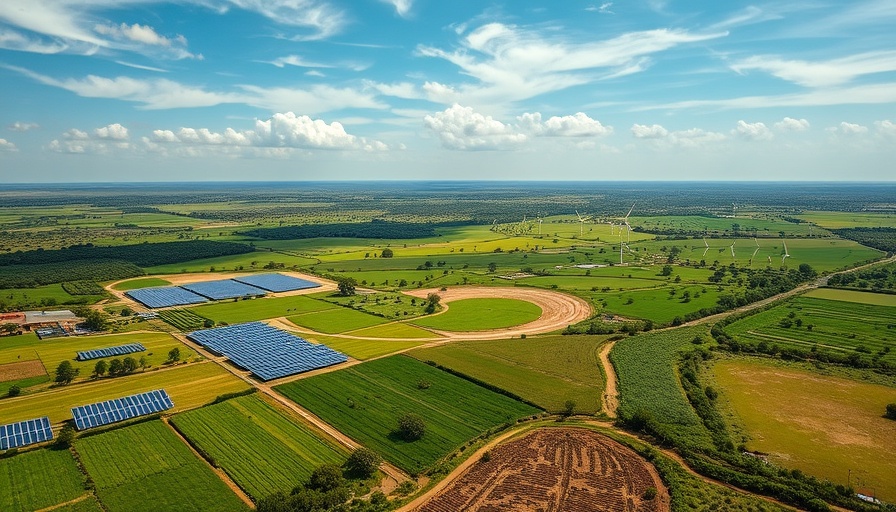 Science-based climate solutions Southern Africa landscape with wind turbines.
