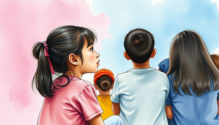 Mindfulness and Exclusion theme, girl observing social group.