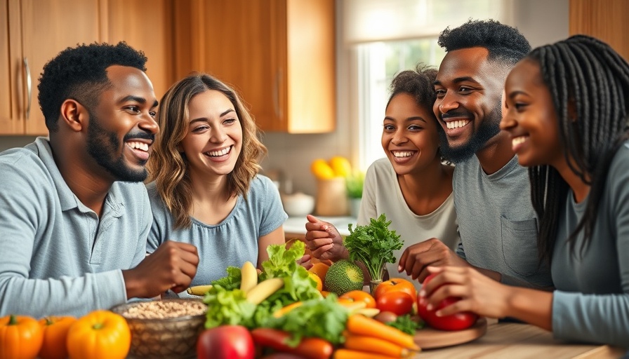 Diverse family enjoying meal, highlighting collagen health benefits.