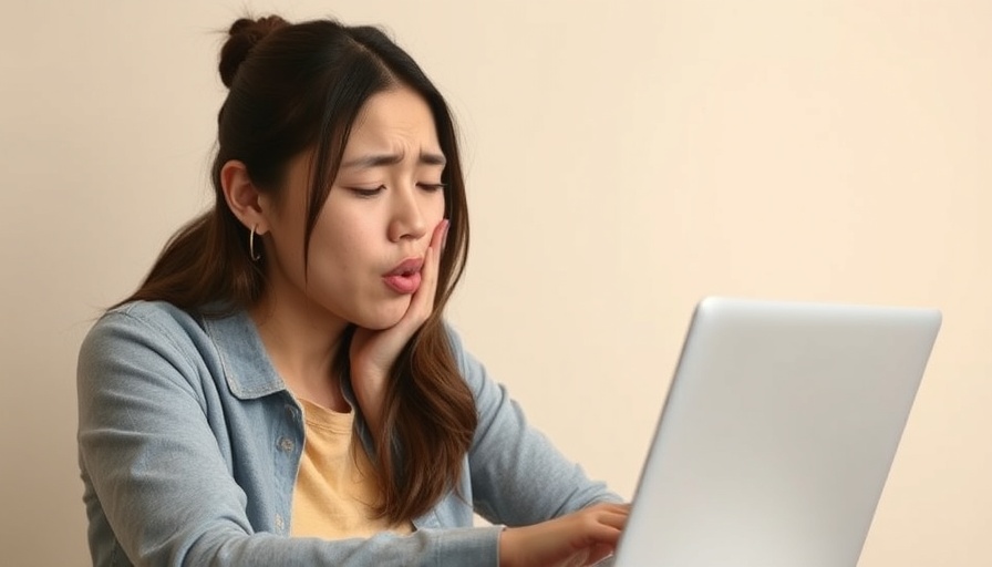 Young woman yawning at laptop, illustrating sleep health.