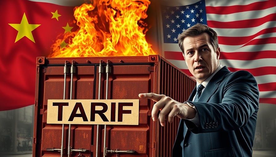 Dramatic illustration of stagflation risks in US economy with tariff flames.
