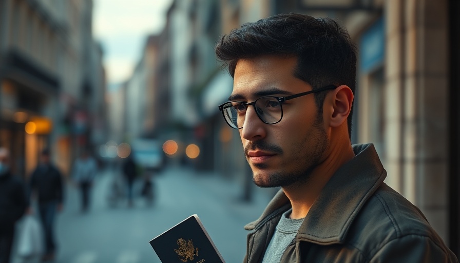Contemplative person holding passport by window, related to immigrant experiences and mental health.