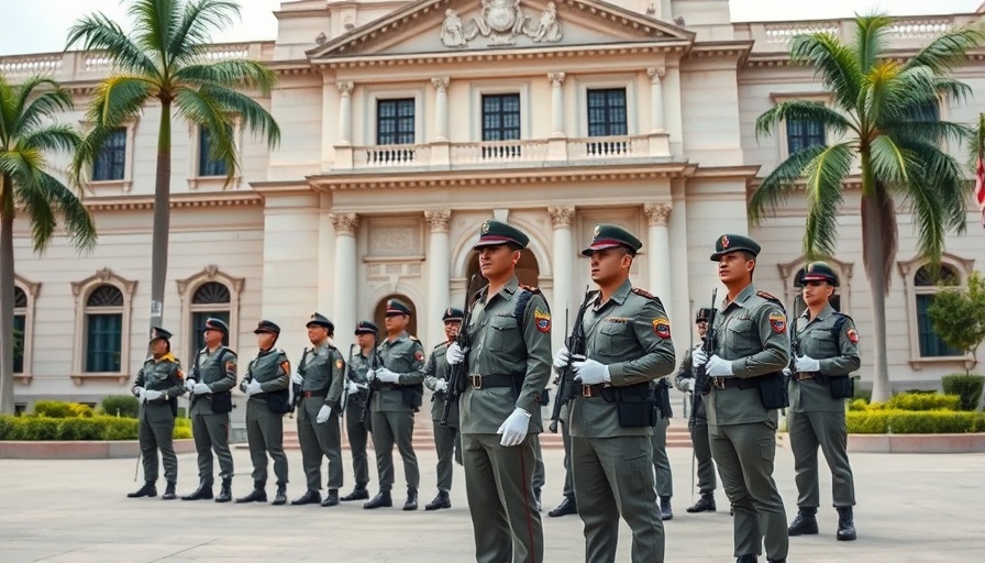 Military personnel guarding a building depicting inclusive political process in Libya.
