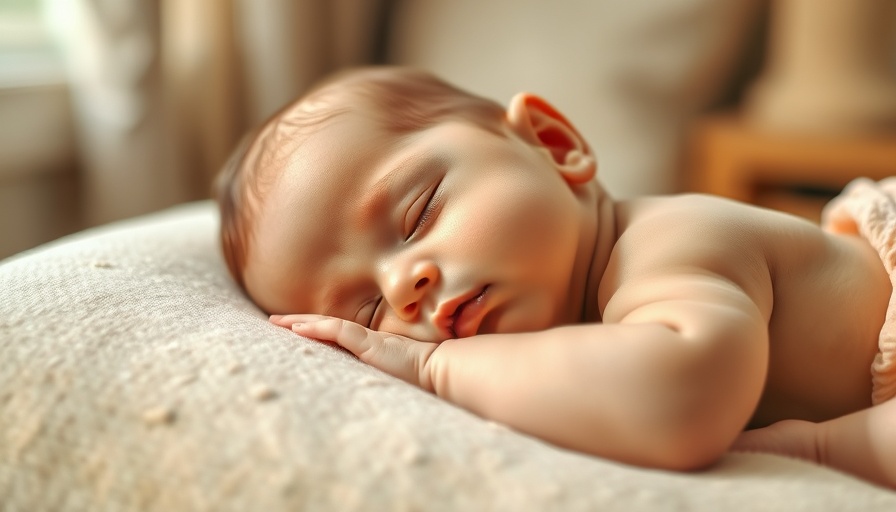 Peaceful sleeping baby promoting sleep health.
