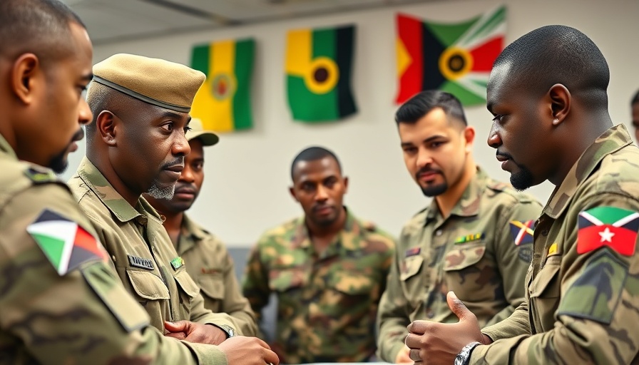 Soldiers collaborating at a strategy meeting for Military Cooperation in Africa.