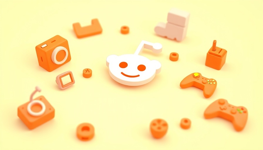 3D orange Reddit icons and logo against a cream background for SEO help.
