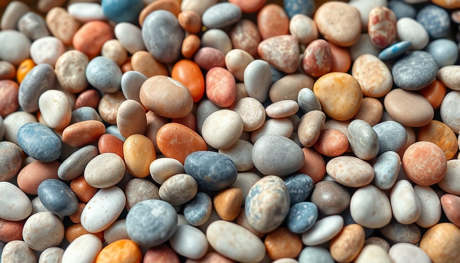 Colorful pebbles scattered; what's important in natural beauty.