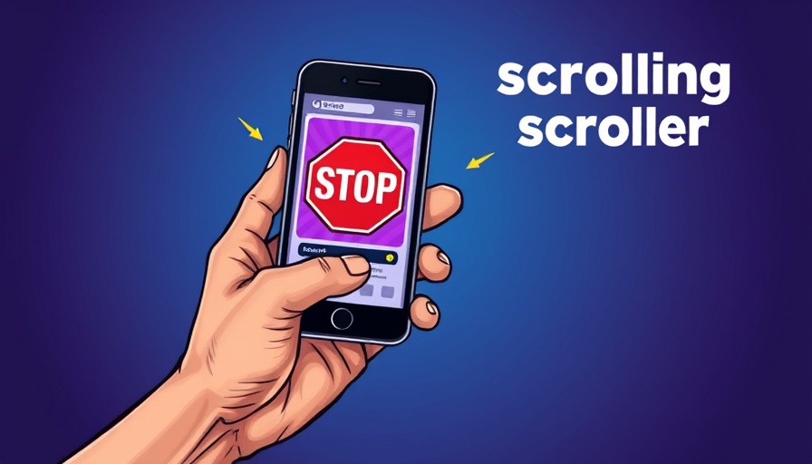 Illustration of scroll-stopping content on smartphone screen.