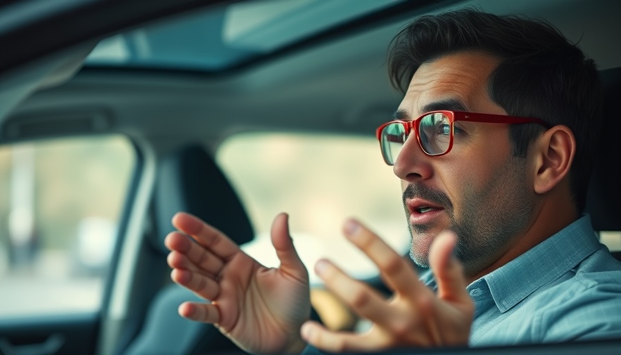 Man explaining Law of Attraction visualization in car.