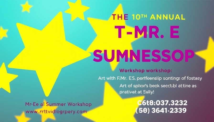 Flyer for 10th Annual Art With Mr. E Summer Workshop