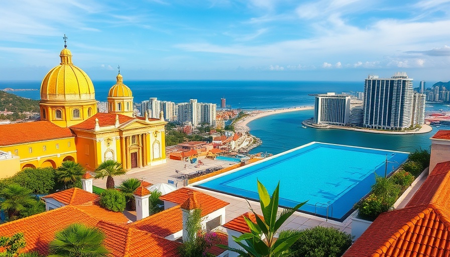 Travel Advisory Update: Coastal cityscape with cathedral and skyline.