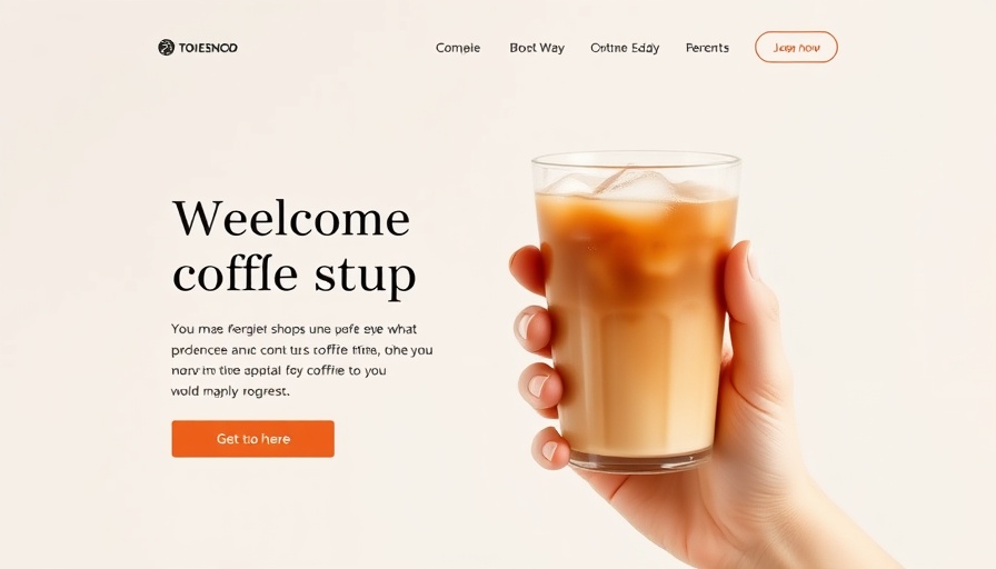 Brand experience in templating systems with iced coffee and customization prompt.