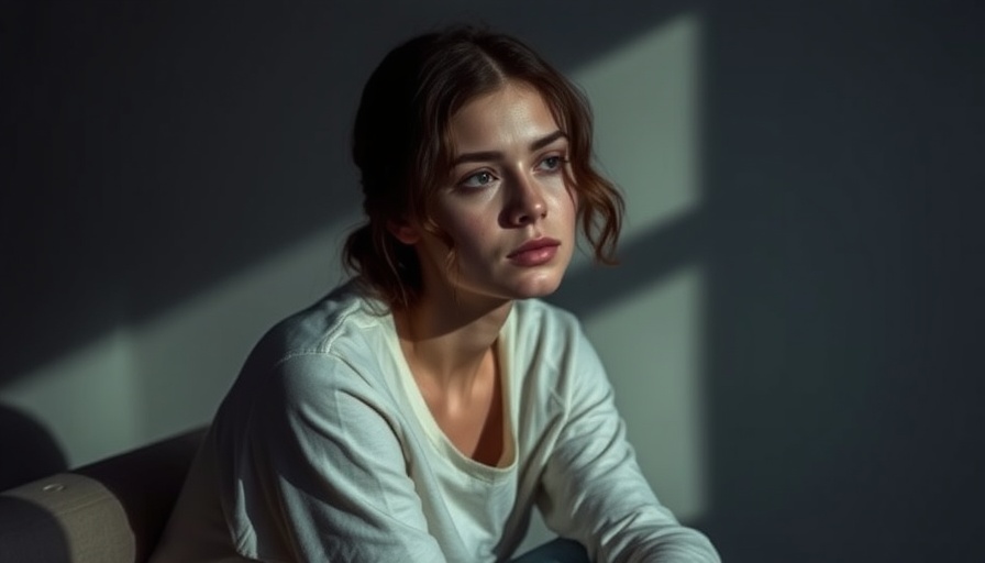 Young woman sitting contemplatively against a wall, illustrating high-functioning depression.