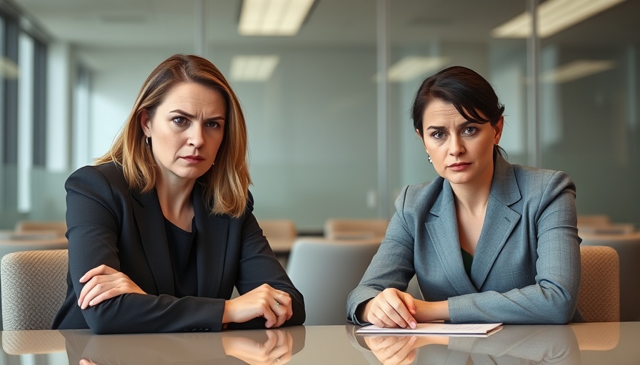 Businesswomen showcasing passive aggressive communication in an office setting.