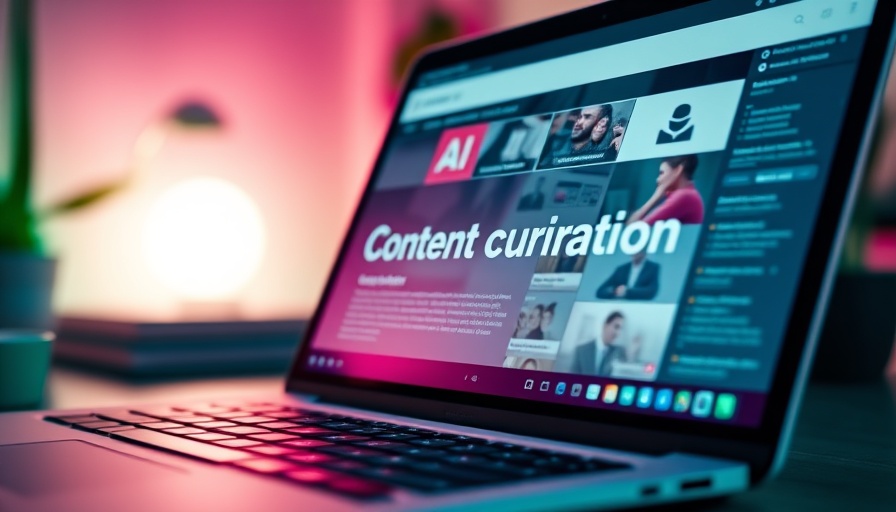 Laptop screen with AI content on digital marketing, close-up view.
