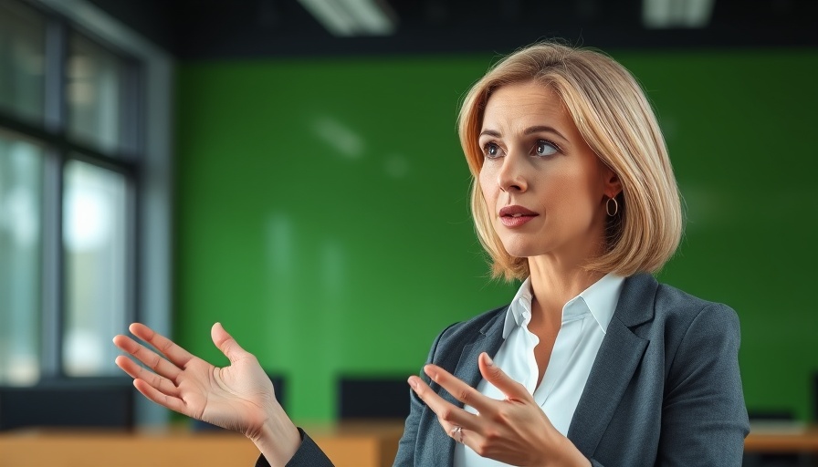 Confident woman explaining how to not get hacked in crypto, green background.