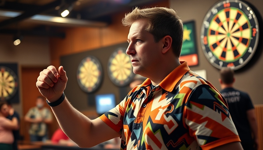 Man playing darts for Inter-Revenue Games Tourism Promotion.