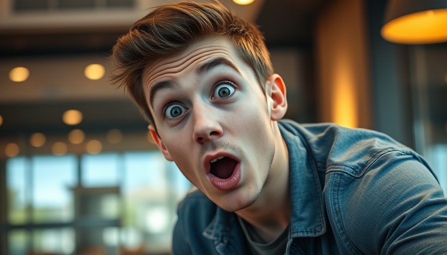 Surprised young man experiencing Altcoin Season excitement.