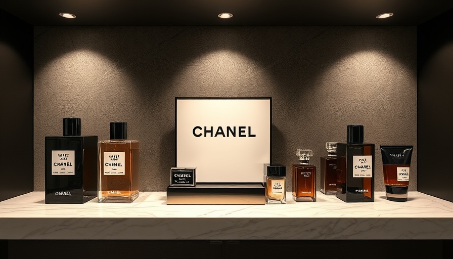 Elegant Chanel product display highlighting luxury branding and marketing strategies.