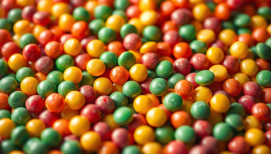 Colorful candies representing synthetic food dyes.