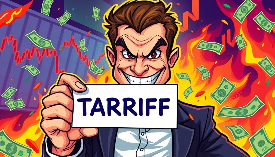 Trump trade policies impact financial markets illustration with a tariff trick theme.