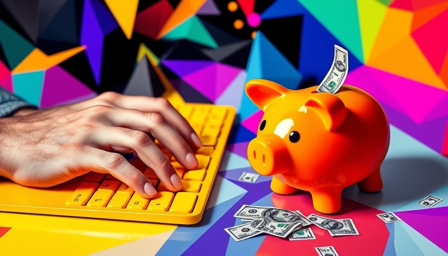 Earned media value concept with money and keyboard