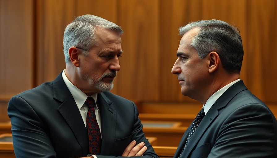 Courtroom scene during Zuma prosecutor recusal appeal, two men in discussion.
