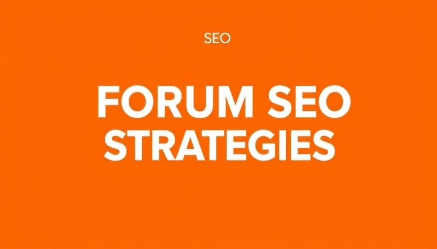 Bold graphic on forum SEO strategies with orange background.