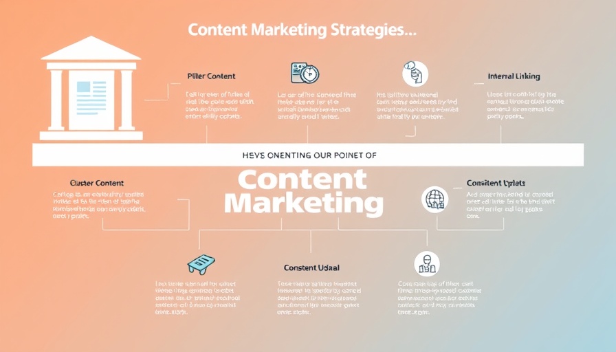 Infographic on content marketing strategies with key elements.