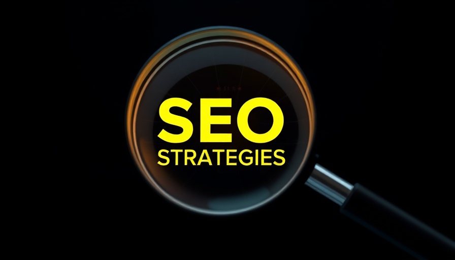 AI-Driven SEO Strategies illustration with magnifying glass and text.
