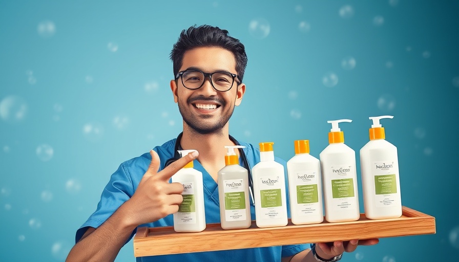 Doctor recommends best shampoo for hair growth in bubbly background.