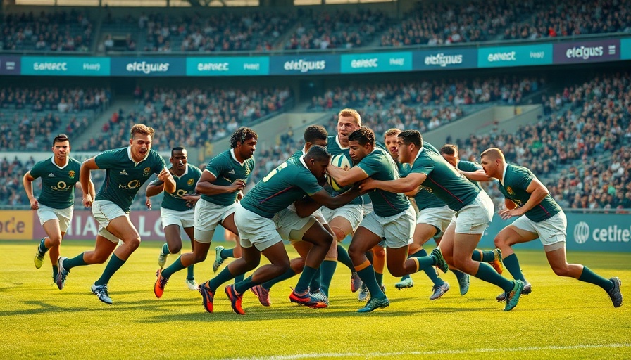Junior Springboks in action against Argentina during a rugby match.